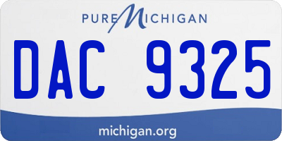 MI license plate DAC9325