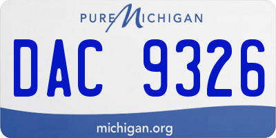 MI license plate DAC9326