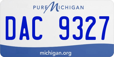 MI license plate DAC9327