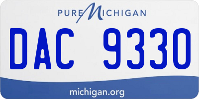 MI license plate DAC9330