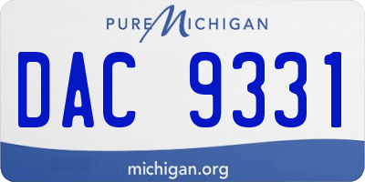 MI license plate DAC9331