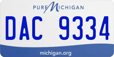 MI license plate DAC9334