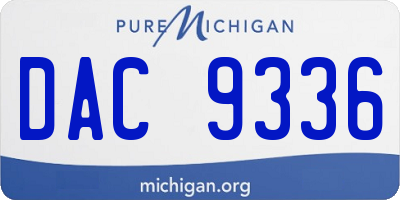 MI license plate DAC9336