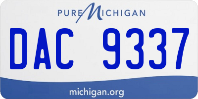 MI license plate DAC9337