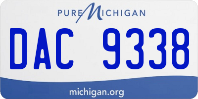 MI license plate DAC9338