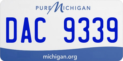 MI license plate DAC9339