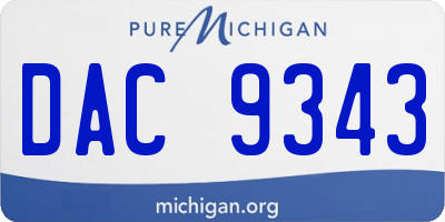 MI license plate DAC9343