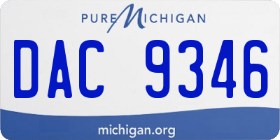 MI license plate DAC9346