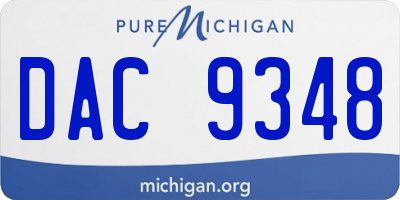 MI license plate DAC9348