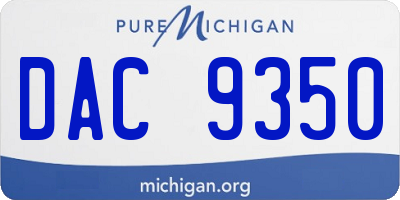 MI license plate DAC9350