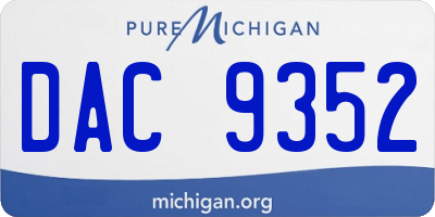 MI license plate DAC9352