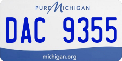 MI license plate DAC9355