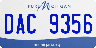 MI license plate DAC9356