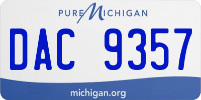 MI license plate DAC9357