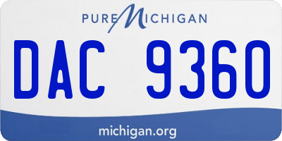 MI license plate DAC9360