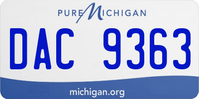 MI license plate DAC9363