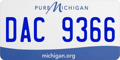 MI license plate DAC9366