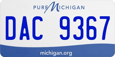 MI license plate DAC9367