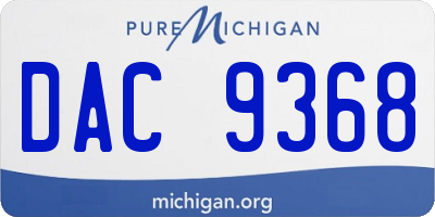 MI license plate DAC9368