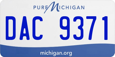MI license plate DAC9371