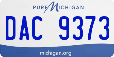 MI license plate DAC9373