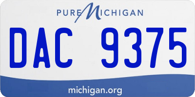 MI license plate DAC9375