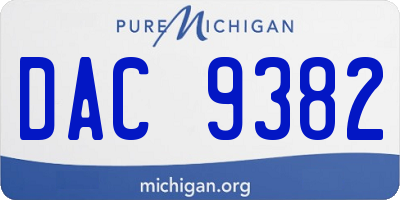 MI license plate DAC9382