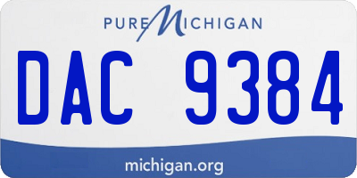 MI license plate DAC9384