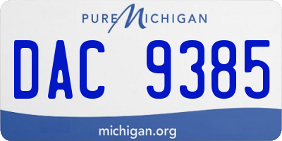 MI license plate DAC9385