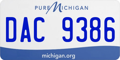MI license plate DAC9386