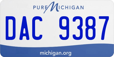 MI license plate DAC9387