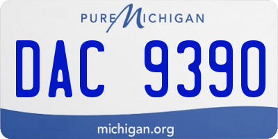 MI license plate DAC9390