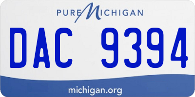 MI license plate DAC9394