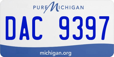 MI license plate DAC9397