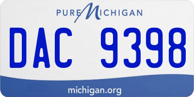 MI license plate DAC9398