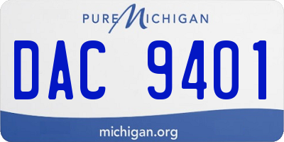 MI license plate DAC9401