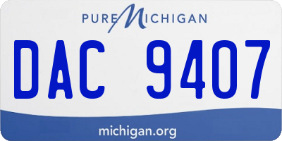 MI license plate DAC9407