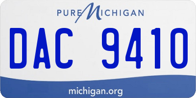 MI license plate DAC9410