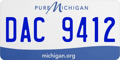 MI license plate DAC9412