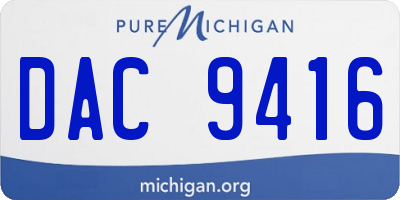 MI license plate DAC9416
