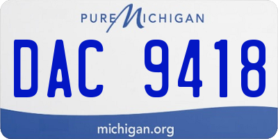 MI license plate DAC9418