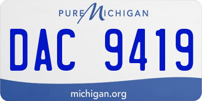 MI license plate DAC9419
