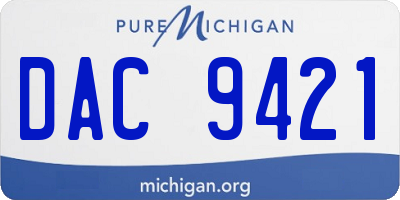MI license plate DAC9421