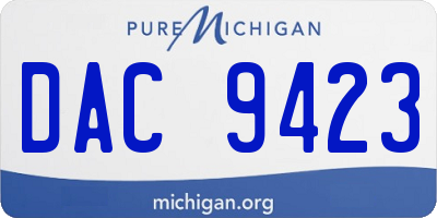MI license plate DAC9423