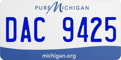 MI license plate DAC9425
