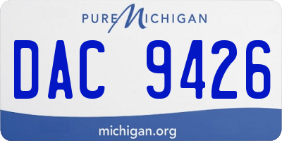 MI license plate DAC9426