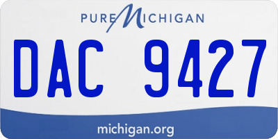 MI license plate DAC9427