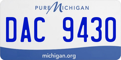 MI license plate DAC9430