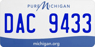 MI license plate DAC9433