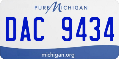 MI license plate DAC9434